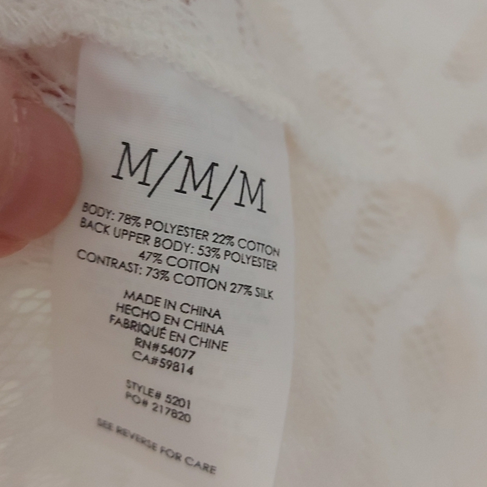 Cabi Prudence Lace Sleveless Top Ivory Boho Cowgirl Feminine Sheer Size Med - Picture 7 of 7